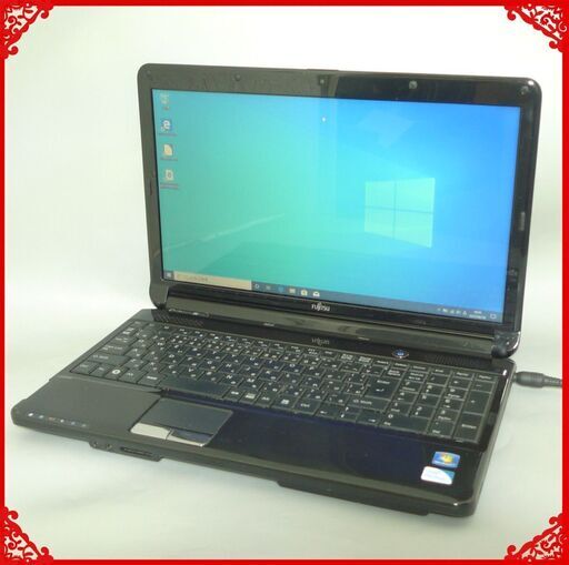 初心者向け ノートパソコン 中古動作良品 15.6型 富士通 AH530/2B Pentium 4GB 500G DVDRW 無線LAN webカメラ Windows10 LibreOffice