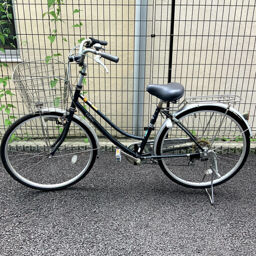 シティサイクル 26インチ 黒 6段変速