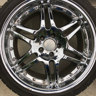 245/40R19 ブラバス風メッキホイール　ランクD アルファード、ヴェルファイア、セルシオ、クラウン、セダンミニバン等