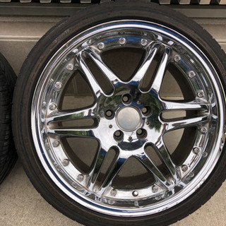 245/40R19 ブラバス風メッキホイール　ランクD アルファード、ヴェルファイア、セルシオ、クラウン、セダンミニバン等