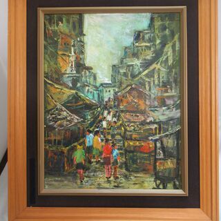 油絵　風景画　洋画 油絵 絵画【田舎風景】 絵画 HR 通販 16236828｜Creema(クリーマ)