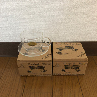 【ネット決済】未使用　自宅保管　耐熱ガラスのカップ&ソーサ２脚