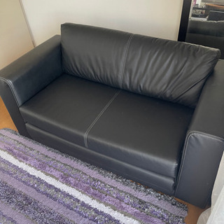 【ネット決済】IKEA 2人用ソファーベッド ASKEBY 黒 ...