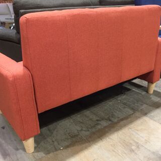 愛品館市原店】2人掛けソファ（オレンジ）【管理ISF008870-104