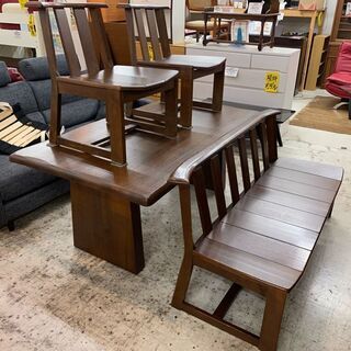 【愛品館 江戸川店】ベンチダイニングテーブル4点セット　ダイニングセット　ID:152-007664-007　配送可＆代引き配送可