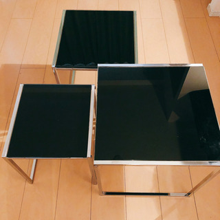 サイドテーブル ネストテーブル ガラス天板 北欧風 モダン - 佐賀市