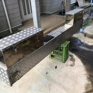 【オールステンレス】★リンギケース 蓋付 ステー付 道具箱 工具箱 トレーラー