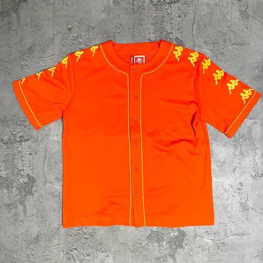 【値引き交渉可！】新品 kappa 春夏トップス ベースボールシャツ オレンジ M B系