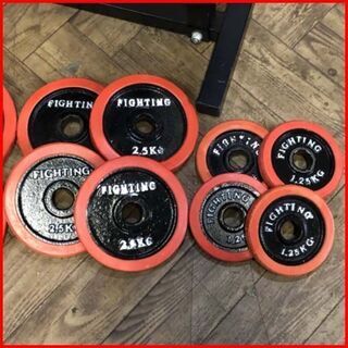 状態良好 FIGHTING ROAD/ファイティングロード トレーニングベンチ+ラバープレート50Kg+バーベルシャフト 1本 手渡し希望/自社配送可能（配送エリアについてお問い合わせください）