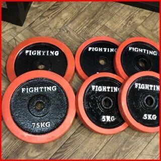 状態良好 FIGHTING ROAD/ファイティングロード トレーニングベンチ+ラバープレート50Kg+バーベルシャフト 1本 手渡し希望/自社配送可能（配送エリアについてお問い合わせください）