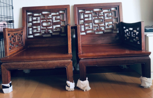 決めました❣️高級　木製椅子　2客