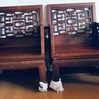 決めました❣️高級　木製椅子　2客