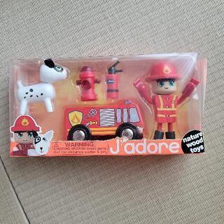 【ネット決済】ジャドール　おもちゃ　木製プレイセット　消防車