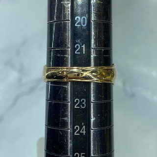 中古)K18 デザインリング 22号 [62]
