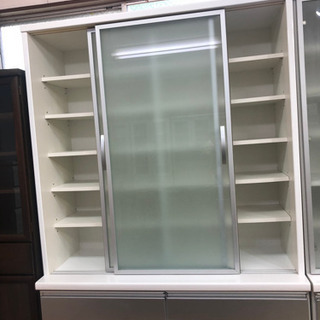 リサイクルサービス八光 配達・設置OK】エナメルブラック 大型食器棚