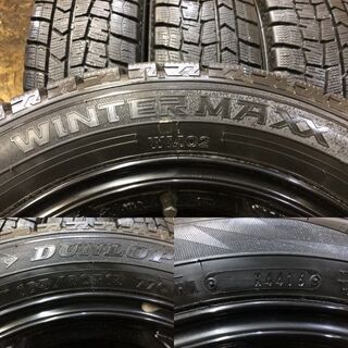 【DUNLOP WINTER MAXX WM02 165/60R15】スタッドレス【社外 15インチ 4.5J4HPCD100+45】バリ溝 ハスラー等　(VTG372) クレジットカード QR決済可能