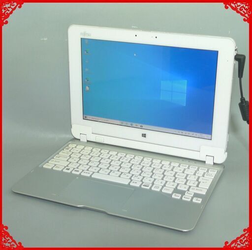 1台限定 高速SSD搭載 中古動作良品 タブレット 10.1型 富士通 Q584/H Atom 4GB Wi-Fi Bluetooth webカメラ Windows10 LibreOffice済