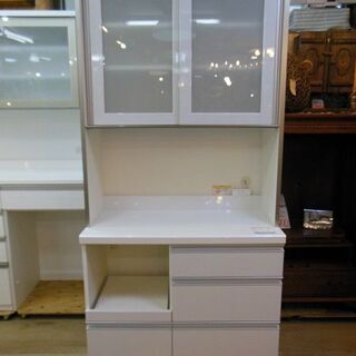 【販売終了しました。ありがとうございます。】Pamouna　キッチンボード　2018年購入　中古美品　/　カップボード　90幅　相模原市　リサイクルショップ