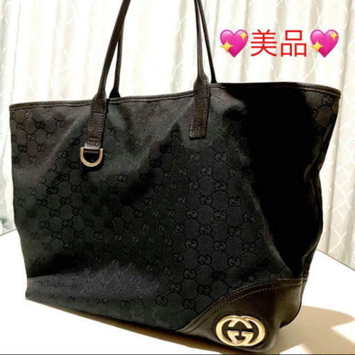 ✨超激安 GUCCI ggキャンバス トートバッグ ブラック グッチ✨ www