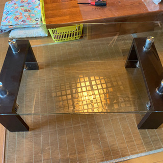 オシャレ ガラステーブル ローテーブル