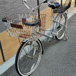 自転車　業務用　ブリヂストン　ニュースクル　シルバー　ヴィンテージ　重いものを運べます