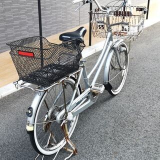 自転車　業務用　ブリヂストン　ニュースクル　シルバー　ヴィンテージ　重いものを運べます