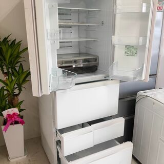 東芝 2017年製 462L 6ドア冷蔵庫 GR-K460FD（ZW） □中古品 TOSHIBA 東芝