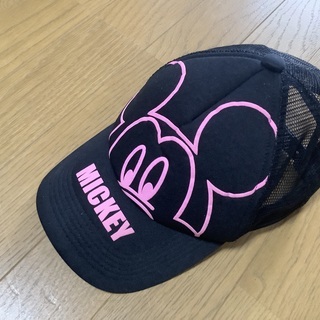 Mickeyの帽子　黒×ピンク