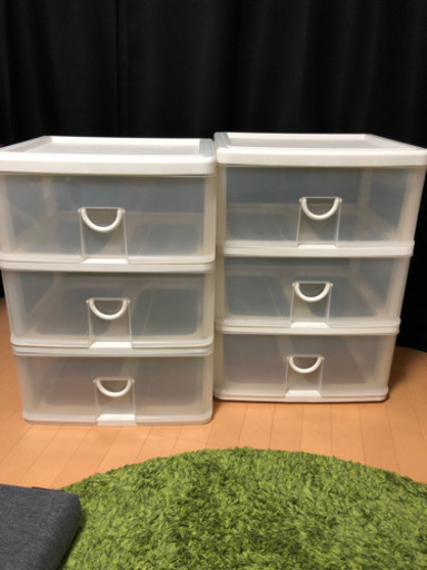 クリアケース 押し入れ収納ケース 3段収納ケース 2個 あお 緑地公園の家具の中古あげます 譲ります ジモティーで不用品の処分