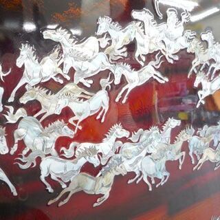 螺鈿細工 2つ折り屏風 高さ120.5cm 漆塗り パーテーション 仕切り 