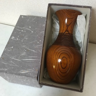 【未使用】木製花瓶 高さ23cm