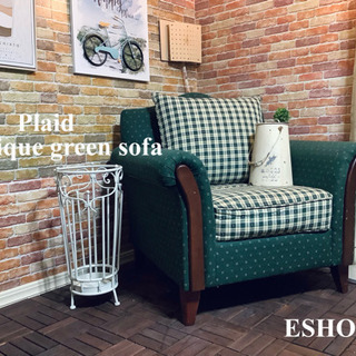 ☑️ジモ売約済み　メガジモ割り⚡️20%￥11,800→￥9,440アンティーク風1人掛けソファー&間接照明セット　エスハウス