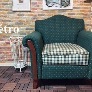 ☑️ジモ売約済み　メガジモ割り⚡️20%￥11,800→￥9,440アンティーク風1人掛けソファー&間接照明セット　エスハウス