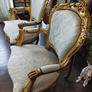 【送料込み】【たのメル便】猫脚　アームチェアー　ロココ調　肘掛け椅子 送料込み】【たのメル便】猫脚 アームチェアー ロココ調 肘掛け椅子