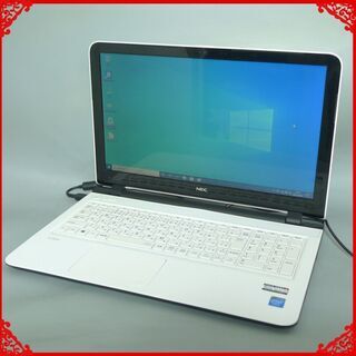 1台限定 新品SSD-240G ノートパソコン 中古良品 15.6型 NEC PC-LS150SSW Celeron 4GB DVDRW 無線 webカメラ Windows10 LibreOffice済 1台限定 新品SSD-240G ノートパソコン 中古良品 15.6型 NEC PC