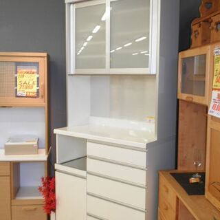 最高級食器棚☆k312☆パモウナ☆食器棚・レンジボード☆幅1000☆スリムタイプ☆良品☆近隣配達、設置可能