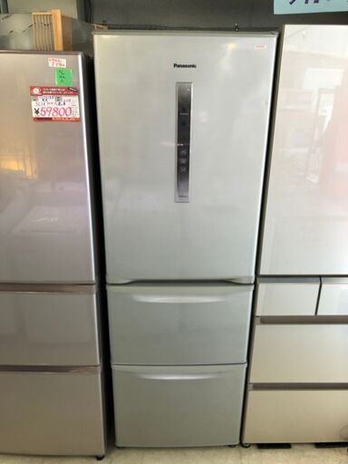☆中古 激安！　Panasonic　パナソニック　365㍑　3ドア　ノンフロン冷凍冷蔵庫　2014年製　NR-C37CM-S型　【KBG001】　￥25,800！！