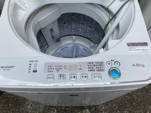 【7/12確約済み】【掃除済みだよ✨排水ホースだけ買ってください‍♀️】SHARP 洗濯機 ES-G4E7 4.5kg