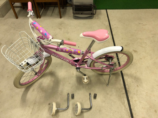 PUALLY GIRL 18インチ自転車補助輪付き (かずや) 加賀温泉のキッズ用品 