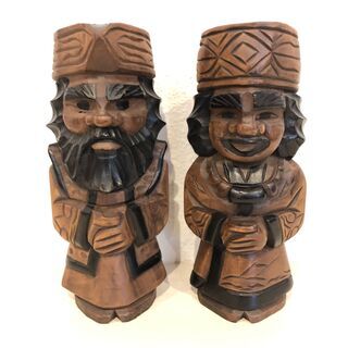 木彫り人形　木製　置物　オブジェ　RKJ0421