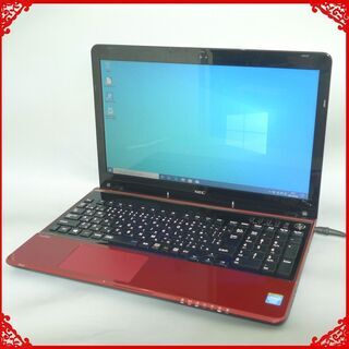 新品SSD-256G レッド色 ノートパソコン 中古良品 15.6型 東芝 V65/86L Core i3 4GB Blu-ray 無線 webカメラ Windows10 LibreOffice済