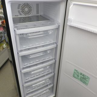 西岡店 冷凍庫 144L 2017年製 MITSUBISHI MF-U14B-B 1ドア 前開き ケース式収納 ブラック 三菱 　西岡店