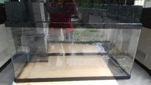 アクリル水槽900x450xh600 上部濾過 コーナーカバー、引き取り限定