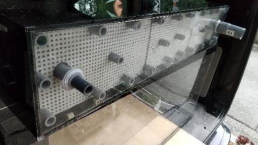 アクリル水槽900x450xh600 上部濾過 コーナーカバー、引き取り限定