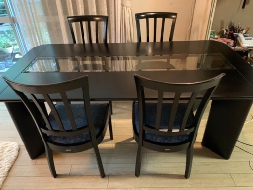 k5☆バタフライダイニングテーブル3点セット☆テーブル＋椅子2脚☆幅
