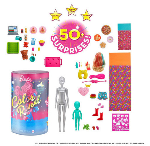 【新品】バービー　カラーリビール！みずで色マジックパーティー　ドール＆アクセサリ