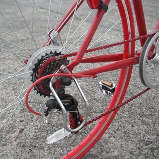 6段切り替えの赤い自転車 赤い6段変速自転車 【公式通販】