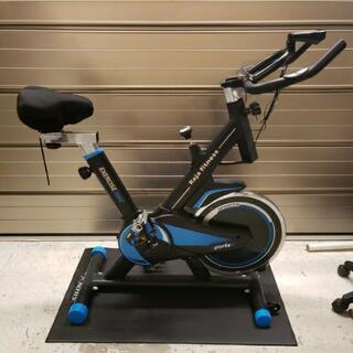 ☆美品☆Raja fitness ラジャフィットネス EXERCISE BIKE スピンバイク ブラック×ブルー シート付