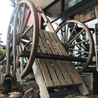 大八車、馬車、馬車車輪、人力車、荷車、馬車荷車、店舗用品、ガーデニング雑貨