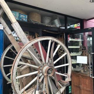 大八車、馬車、馬車車輪、人力車、荷車、馬車荷車、店舗用品、ガーデニング雑貨
